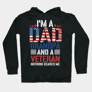 I'm A Dad Grandpa And A Veteran Nothing Scares Me, Grandpa, Veteran Dad, Dad 4th of July, Best Dad Hoodie